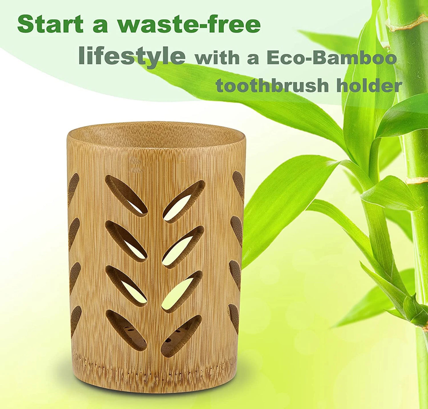 Bamboo Toothbrush Holder Cup
