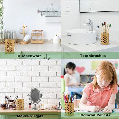 Bamboo Toothbrush Holder Cup