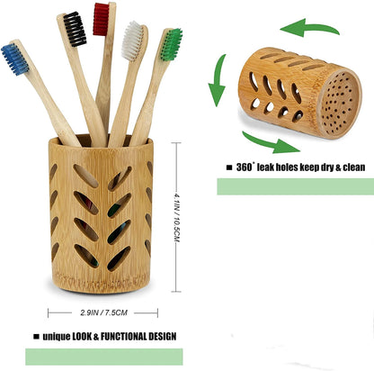 Bamboo Toothbrush Holder Cup
