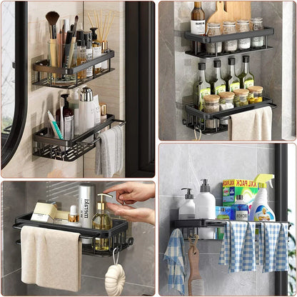 No-Drill Aluminum Bathroom Shower Shelf