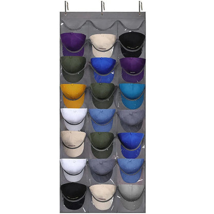 24-Pocket Hanging Hat Organizer for Baseball Caps
