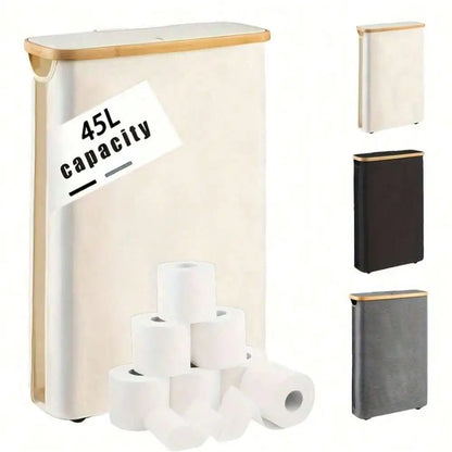 Bamboo Toilet Paper Holder Basket