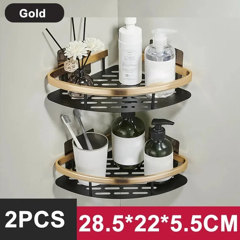 No-Drill Aluminum Bathroom Shower Shelf