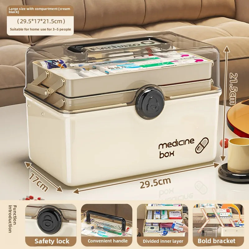 3-Layer Large Capacity Medicine Organizer Box