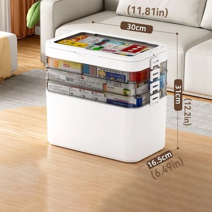 Portable Medicine Storage Box with Drawers
