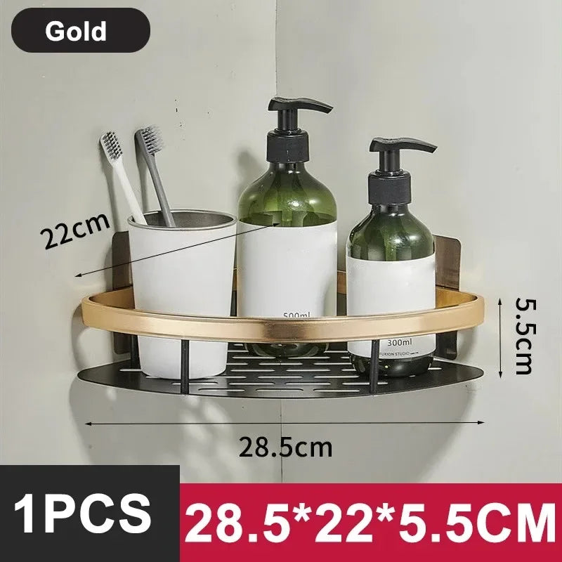 No-Drill Aluminum Bathroom Shower Shelf