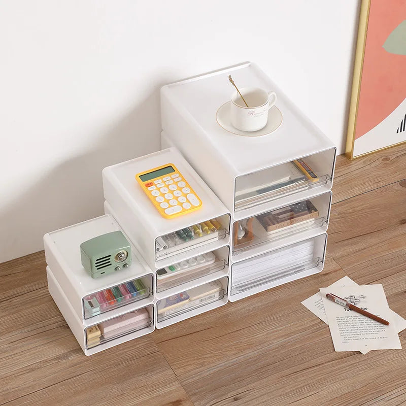 Desk Organizer with Transparent Drawers