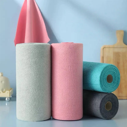 Reusable Microfiber Cleaning Cloth Roll – 20 Sheets