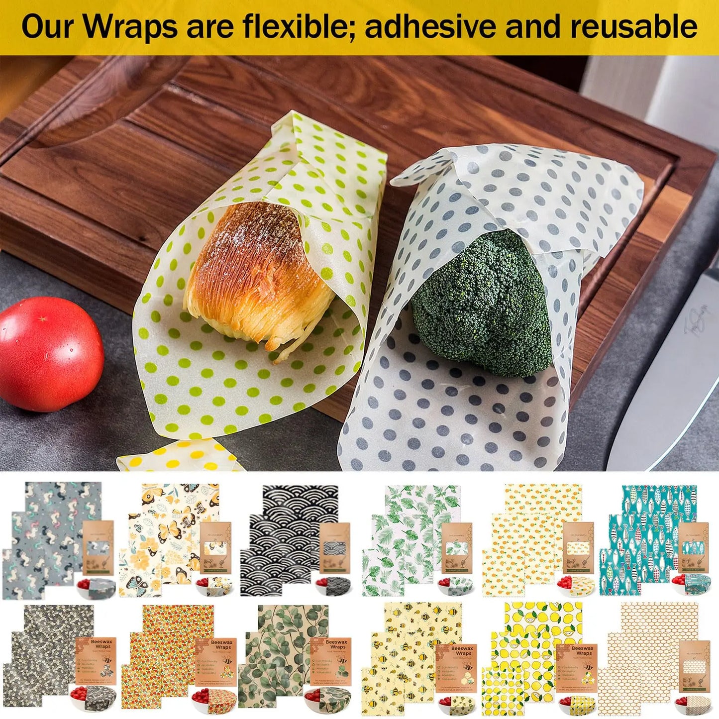 Reusable Beeswax Food Wrap Roll
