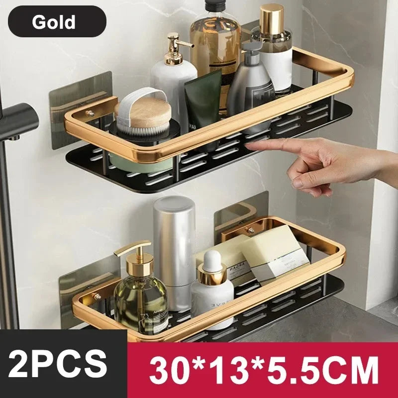 No-Drill Aluminum Bathroom Shower Shelf