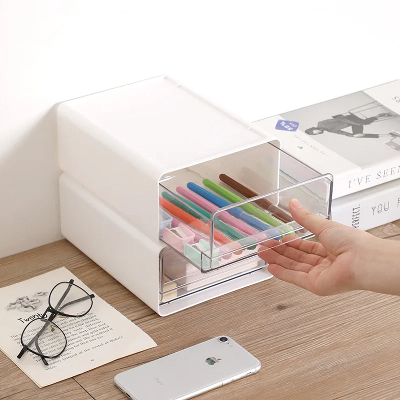 Desk Organizer with Transparent Drawers