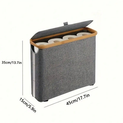 Bamboo Toilet Paper Holder Basket