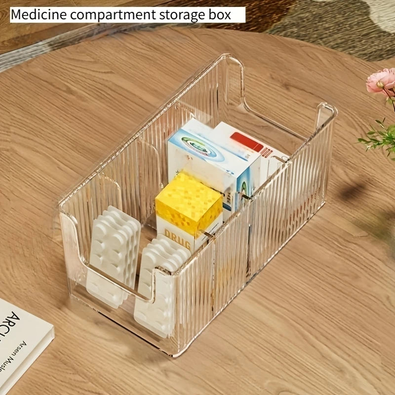 4-Compartment Transparent Medicine Storage Box