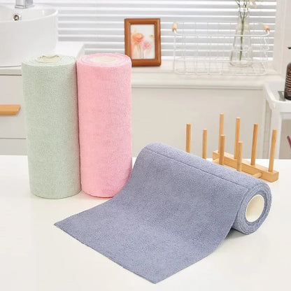 Reusable Microfiber Cleaning Cloth Roll – 20 Sheets
