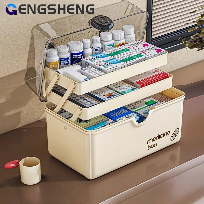 3-Layer Large Capacity Medicine Organizer Box