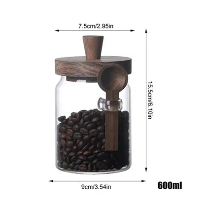 Airtight Glass Storage Jar with Wooden Lid