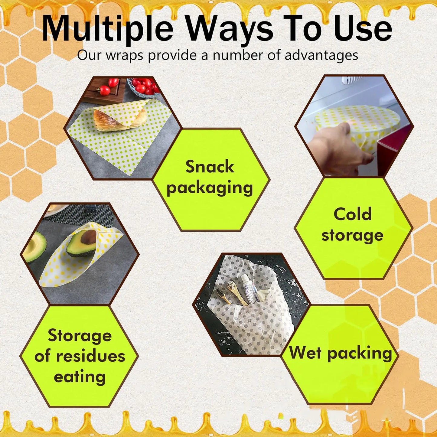 Reusable Beeswax Food Wrap Roll