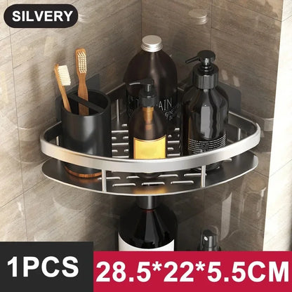 No-Drill Aluminum Bathroom Shower Shelf
