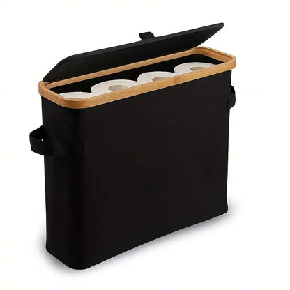 Bamboo Toilet Paper Holder Basket