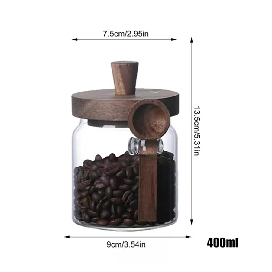 Airtight Glass Storage Jar with Wooden Lid
