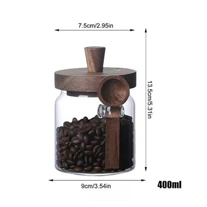 Airtight Glass Storage Jar with Wooden Lid