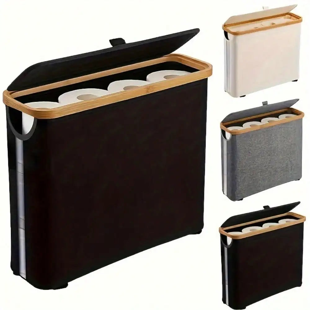 Bamboo Toilet Paper Holder Basket