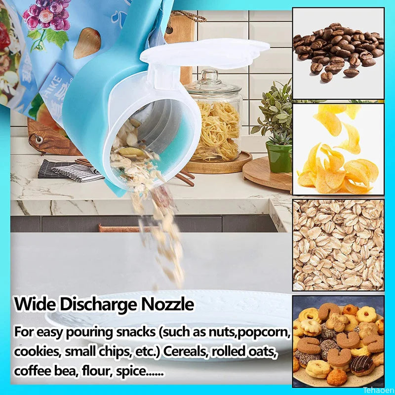 Food Bag Sealing Clips with Pour Spout