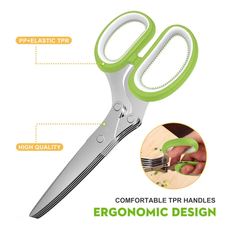 5-Blade Herb Scissors with Cover