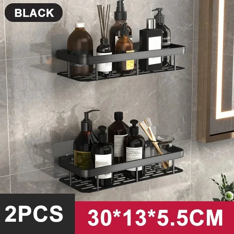 No-Drill Aluminum Bathroom Shower Shelf