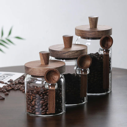 Airtight Glass Storage Jar with Wooden Lid