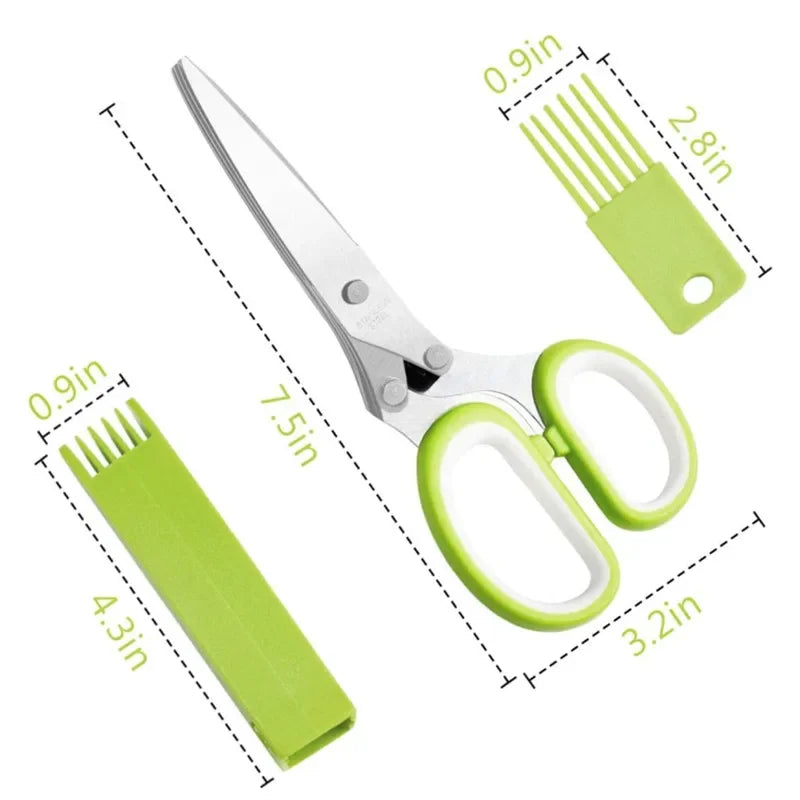 5-Blade Herb Scissors with Cover