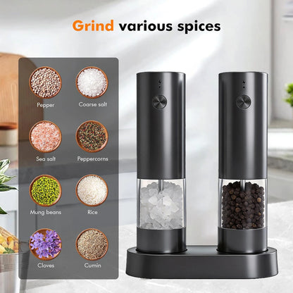 Rechargeable Electric Salt & Pepper Grinder Set