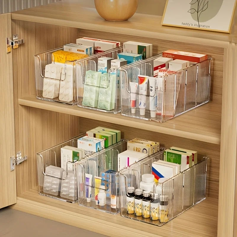 4-Compartment Transparent Medicine Storage Box