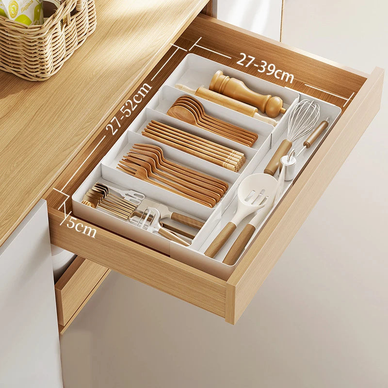 Expandable Kitchen Cutlery Organizer Tray