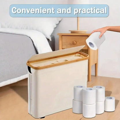 Bamboo Toilet Paper Holder Basket