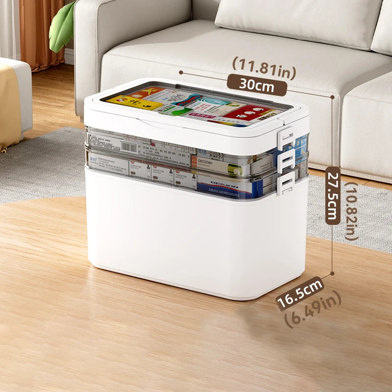 Portable Medicine Storage Box with Drawers