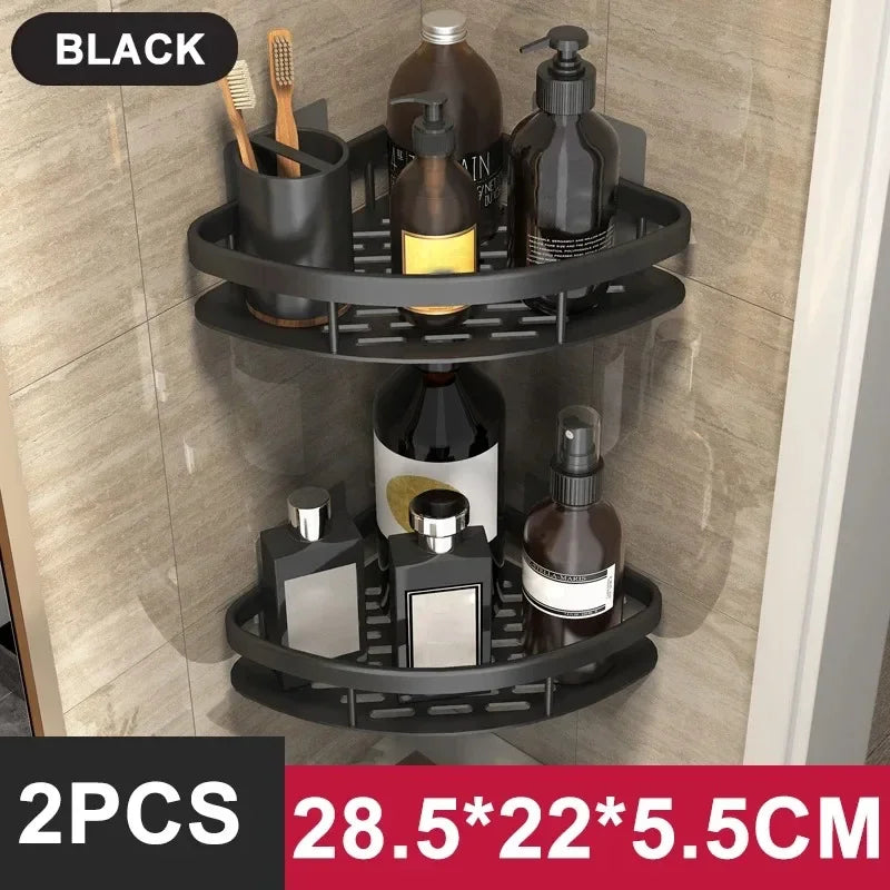No-Drill Aluminum Bathroom Shower Shelf