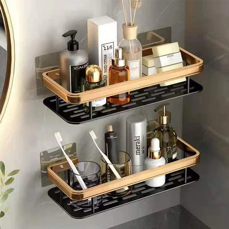 No-Drill Aluminum Bathroom Shower Shelf
