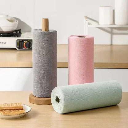 Reusable Microfiber Cleaning Cloth Roll – 20 Sheets