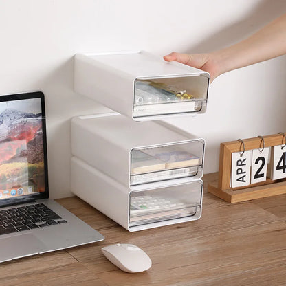 Desk Organizer with Transparent Drawers