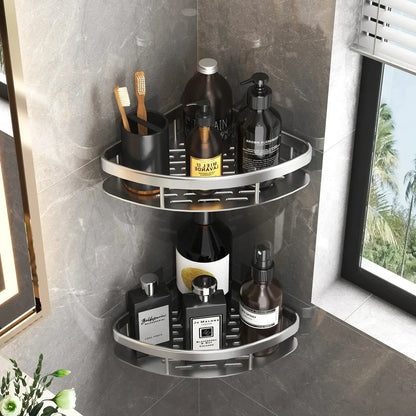 No-Drill Aluminum Bathroom Shower Shelf